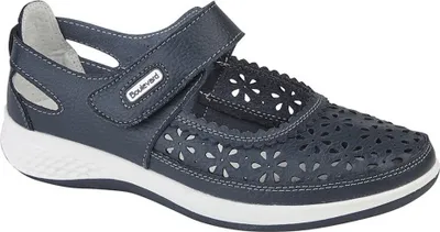 Produktbild von Boulevard Damen breite Passform Window Back Perforation Riemen Schuhe DF1426 (38 EU) (Marineblau)