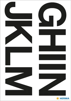 Productafbeelding van Herma 4187: 4187 etiketten met letters - A-N, 33 mm, waterbestendig, zwart