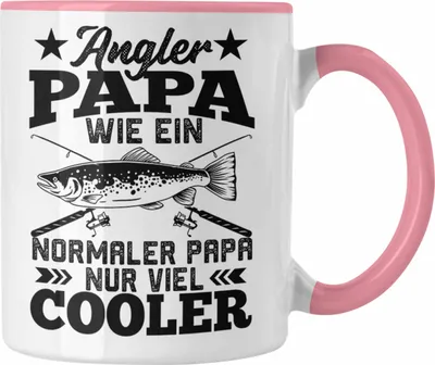 Produktbild von Trendation - Angler Papa Geschenk Vatertag Tasse Geschenkidee Fischer Fischen Lustiger Spruch zum Angeln (Rosa)