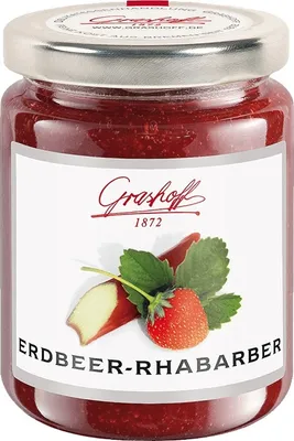 Produktbild von Grashoff Erdbeere-Rhabarber Konfitüre Extra 250g