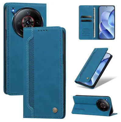 Obrázek produktu pro Pouzdro pro ZTE nubia Z60S Pro,Polyuretankožené peněženkové flipové pouzdro s přihrádkami na karty a stojánkem Modrá