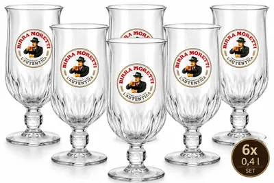 Produktbild von Birra Moretti Biergläser 0,4 l - 6er Set mit Markenlogo