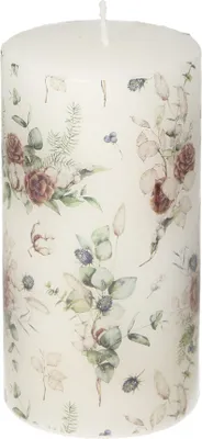 Immagine prodotto di Candela Bianca 13cm peonie