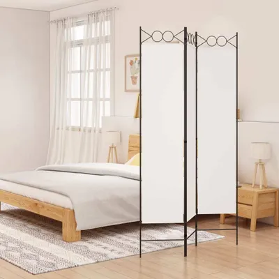 Produktbild von Möbel 3-tlg. Paravent Weiß 120x200 cm Stoff - Paravents &13779