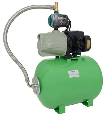 Produktbild von Hauswasserwerk selbstansaugend 5,5 Bar 7000 L/h, JET Gartenpumpe mit Aluminium Laufrädern und einstellbaren Druckschalter/Trokenlaufschutz, KI-generiertes Bild