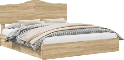 Produktbild von Aufbewahrungsbett Sonoma-Eiche 180 x 200 cm Holzwerkstoff