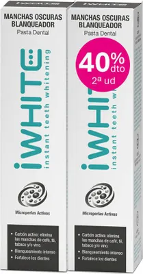 Immagine prodotto di IWHITE Dentifricio sbiancante al carbone attivo 2 x 75ML