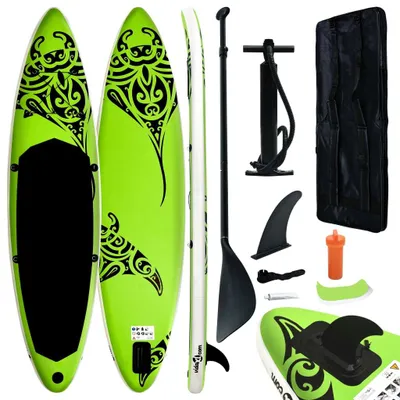 Produktbild von Vidaxl Stand Up Paddleboard Set aufblasbare 366x76x15 cm Grün