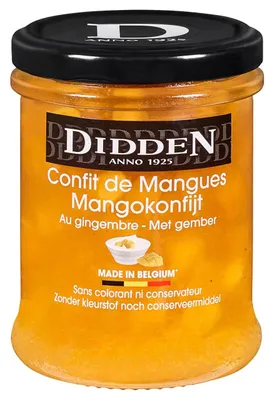 Produktbild von Didden Mangokonfijt mit Ingwer 220 g – Fruchtiger Mangokonfit, vielseitig einsetzbar