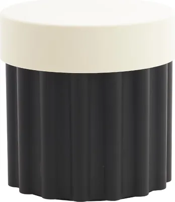 Produktbild von HowHomely | Sofatisch - Seitentisch - 36 x 36 x 37 cm - schwarz beige - Nachttisch - aus Kunststoff - Minimalistisch und Modern