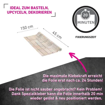 Produktbild von Klebefolie Mauer Holzoptik - 45x150cm