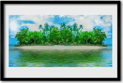 Produktbild von Bild 60x40 MDF-Rahmen Wandkunst Sea Island Landschaft
