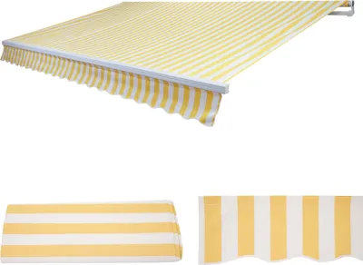 Obrázek produktu pro Náhradní kryt pro markýzu T791, náhradní kryt pro markýzu se sklopným ramenem, 4,5x3m  akrylová žluto-bílá