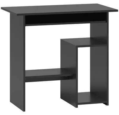 Zdjęcie produktu dla Biurko – stół komputerowy z otwartą przestrzenią do przechowywania – kompaktowe wymiary 80x45x75 cm – czarne – solidne