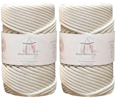 Productafbeelding van Macrame Garenset - 2 x 95 m Polyester, 5 mm