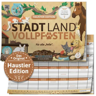 Zdjęcie produktu dla D & R Denkriesen STADT LAND VOLLPFOSTEN® - HAUSTIER EDITION - ''Für alle ''Felle.'' - A4 DENSL225