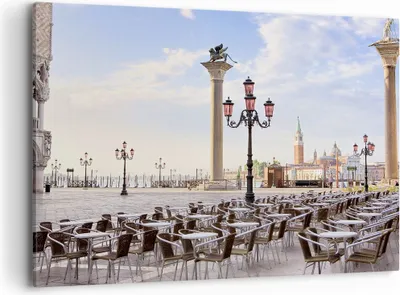 Produktbild von Bild auf Leinwand - Leinwandbild - Architektur Stadt Venedig - 100x70cm - Wand Bild - Wanddeko - Leinwanddruck - Bilder - Kunstdruck - Wanddekoration - Leinwand bilder - Wandkunst - AA100x70-2553