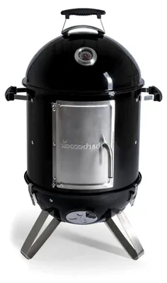 Produktbild von Räucherofen Oskar S Holzkohle, Smoker Grill mit Räucherhaken und Thermometer, für heißes und kaltes Räuchern, Schwarz