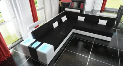Produktbild von Wohnlandschaft Sofa Couch Eck Polster Textil Stoff Leder Garnitur Couchen Sofas