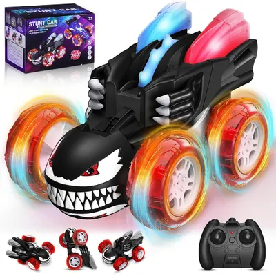 Productafbeelding van Afstandsbedieningsauto, RC monstertruck met licht, 360° draaibaar speelgoedauto, 2,4 GHz monstertruck speelgoed voor kinderen, 120 minuten speelduur