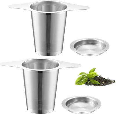 Produktbild von Edelstahl-Teefilter mit Deckel - 304 Edelstahl - 2 Stück