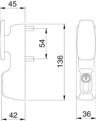 Image de Module bouton tirage fixe à clé Blanc - ISEO - 94013004