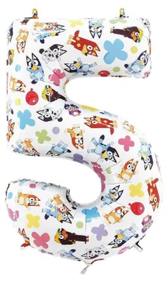 Obrázok produktu pre Modrý fóliový balón číslo 5, farebný, 66 cm, Grabo
