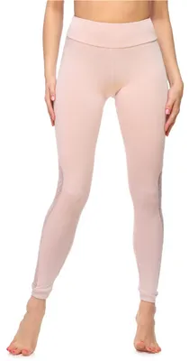 Image de Leggings longs pour femme Merry Style avec dentelle MS10-310 (rose poudré, S)