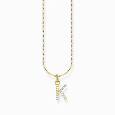 Produktbild von Thomas Sabo KE2250-414-14-L45V Damen-Kette mit Buchstaben-Anhänger K Goldfarben