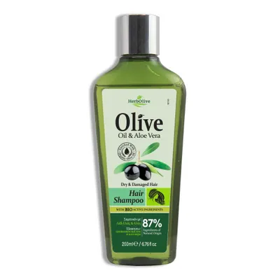 Zdjęcie produktu dla Szampon Herbolive z oliwą z oliwek i aloesem – do włosów suchych i zniszczonych – 200 ml