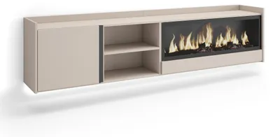 Produktbild von TV-Möbel Holzeffekt beige 212x35x50cm Kamin mit Feuereffekt XXL