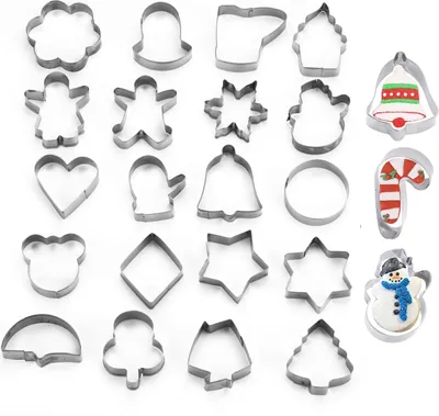Produktbild von 20er Ausstechform Set - für Backen Weihnachten & XMAS - Steckform & Keksausstecher & Plätzchenausstecher & Ausstecher
