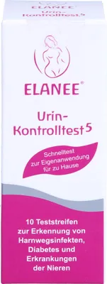 Zdjęcie produktu dla ELANEE Urine Control Test 5 do wykrywania infekcji dróg moczowych, dabietes i chorób nerek, 10 pasków testowych