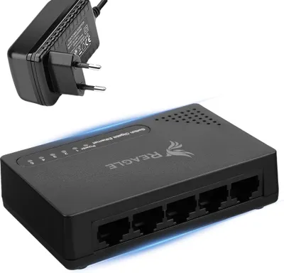 Obrázok produktu pre LAN SWITCH 5 PORT GIGABIT ETHERNET RJ45 1000 Mb PRE INTERNET REAGLE