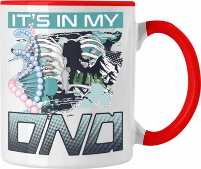 Produktbild von Trendation - Wandern Tasse Geschenk für Wander-Liebhaber Spruch It's In My DNA Geschenkidee Lustig (Rot)