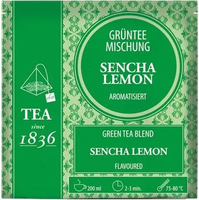 Produktbild von Grünteemischung Lemon aromatisiert 50 Pyramidenbeutel im Sachet à 3 g