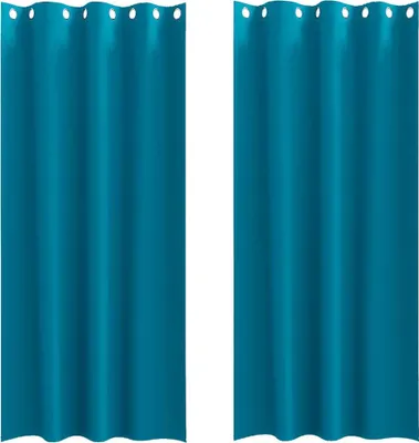 Obrázok produktu pre vidaXL Zatemňujúce závesy s krúžkami 2 ks Tyrkysová 245 x 140 cm