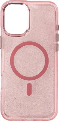 Produktbild von Smartphone Schutzhülle mit Glitzer-Effekt und Magnetring Bumper kompatibel mit iPhone 17 Pro Max Rosa