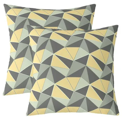 Immagine prodotto di Coperte per cuscini 60x60 cm, giallo chiaro, motivo geometrico, set da 2, in poliestere