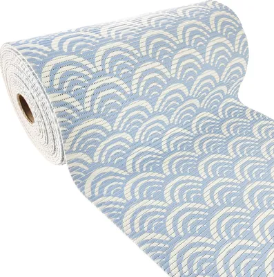Produktbild von Weichschaummatte Bad 65x1000 cm - Wellen - Badematte aus weichem, atmungsaktivem PVC - Antirutschmatte Bad für Innen- und Außenbereiche - Badteppich Weichschaum mit sicherem Halt auch bei Nässe