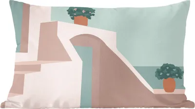Produktbild von MuchoWow® Zierkissen Sofakissen Wohnzimmer Dekokissen 50x30 cm Sommer - Pflanzen - Abstrakt - Wohnzimmerdekoration - Polster mit Photo