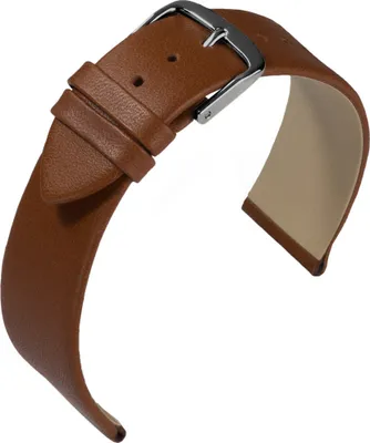 Produktbild von EULIT Uhrenarmband | Nappaleder, braun ohne Naht | Dornschließe S/G, Stegbreite:18mm, Schließe:Schwarz