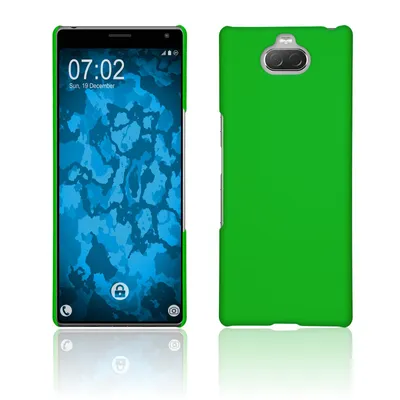 Produktbild von PhoneNatic Case kompatibel mit Sony Xperia 10 Plus - Hülle grün gummiert Hard-case + 2 Schutzfolien
