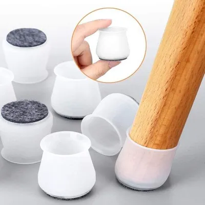Produktbild von Famanu Stuhlbeinschoner 48er Set - Silikon mit Filzunterseite