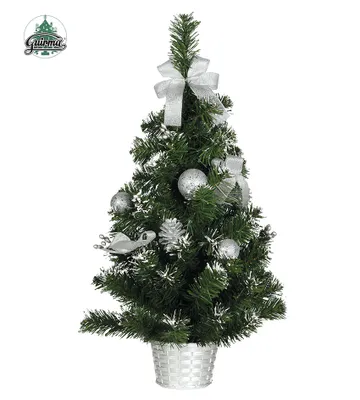 Produktbild von Tannenbaum im Topf mit Silberdeko 60 cm beschneit - Einheitsgröße