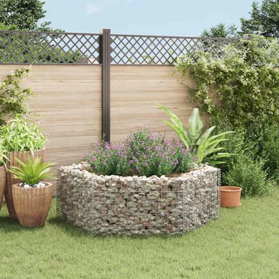 Obrázek produktu pro vidaXL Šestihranný gabionový zvýšený záhon 160 × 140 × 50 cm