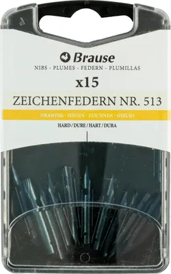 Produktbild von Brause Schachtel mit 15 Zeichenfedern, hart und fein 150513B