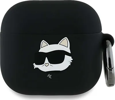 Produktbild von Karl Lagerfeld Kla4Runchk Airpods 4 Cover Czarny/Black Silicone Choupette Head 3D