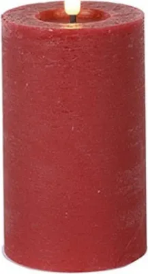 Produktbild von Countryfield LED-Stumpenkerze Rot Ø 7,5 × 12,5 cm – Echtwachs & Timer