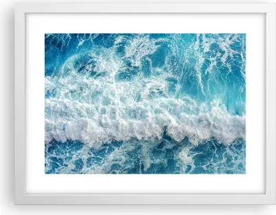 Produktbild von Gerahmtes Poster - Weißer Rahmen - Meer Welle Ozean - 40x30 cm - Wand Bild - Wanddeko - Wandbilder - Kunstposter - Wandposter - Bilderrahmen - Bilder - Kunstdruck - Wandbild - P2WAA40x30-4067